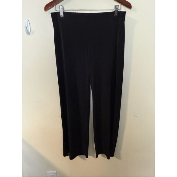 Clara Sun Woo High-Rise Pull On Black Split hem Career Dress Pant Trouser, Large - Picture 1 of 4